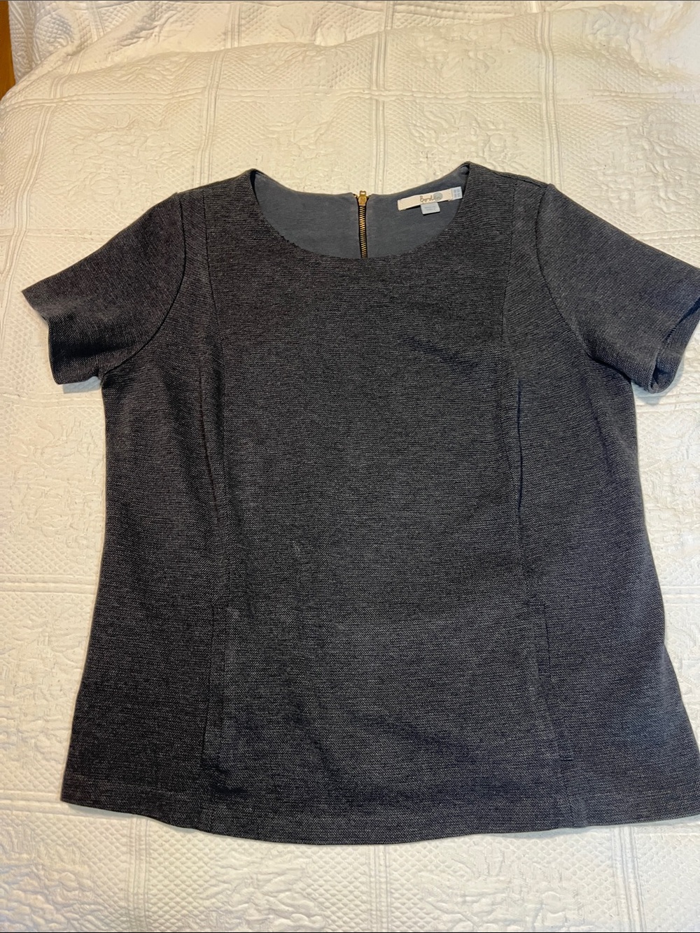 Boden Charcoal Short-Sleeve Knit Top